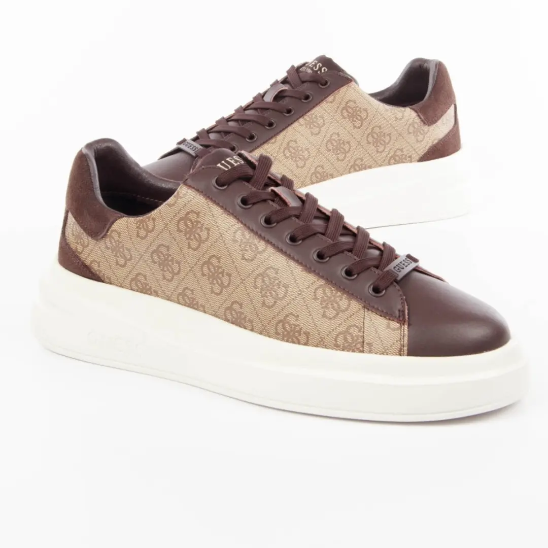 Guess Elba Logo Sneakers - Beige/Bruin - afbeelding 3 van 6