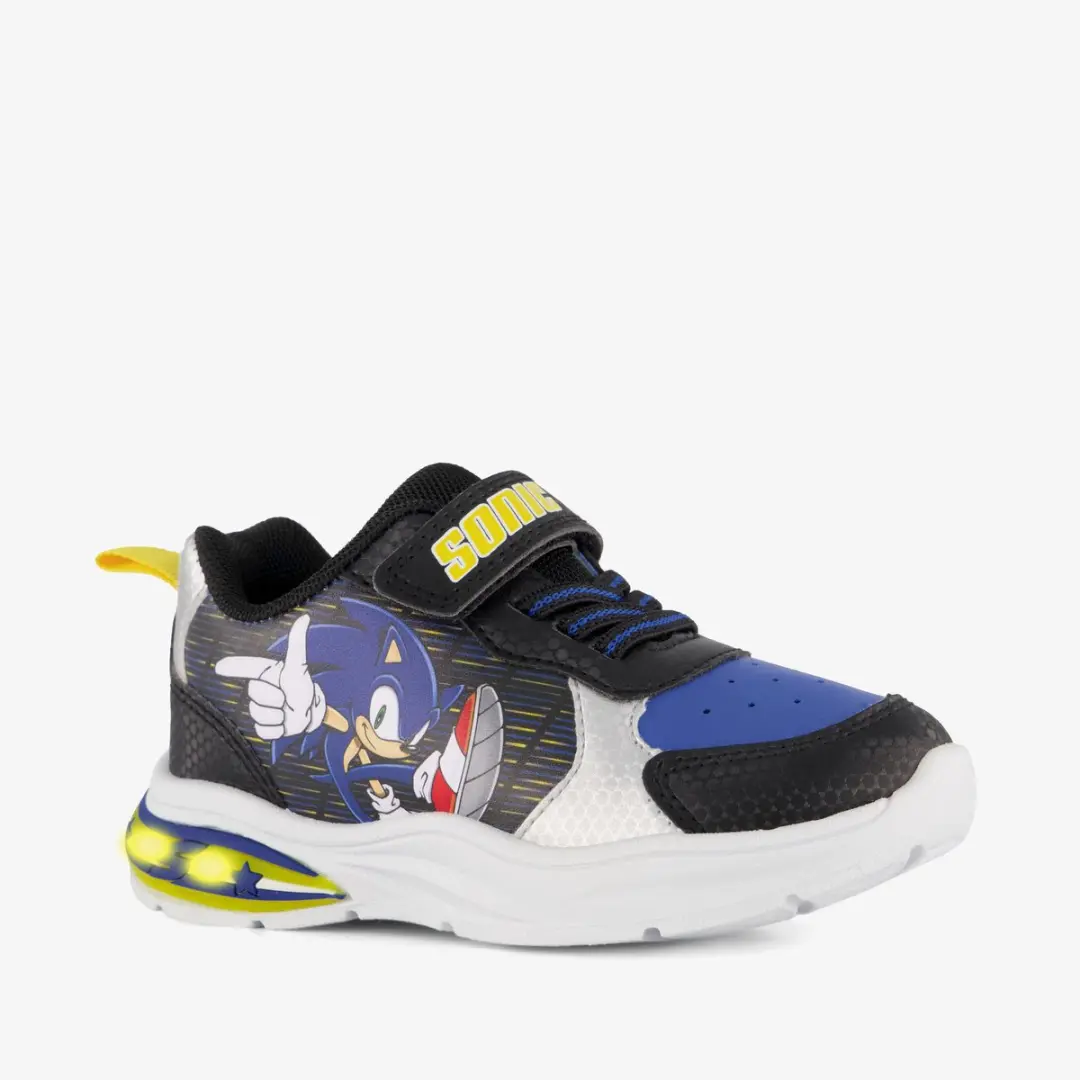 Sonic jongens sneakers zwart met lichtjes