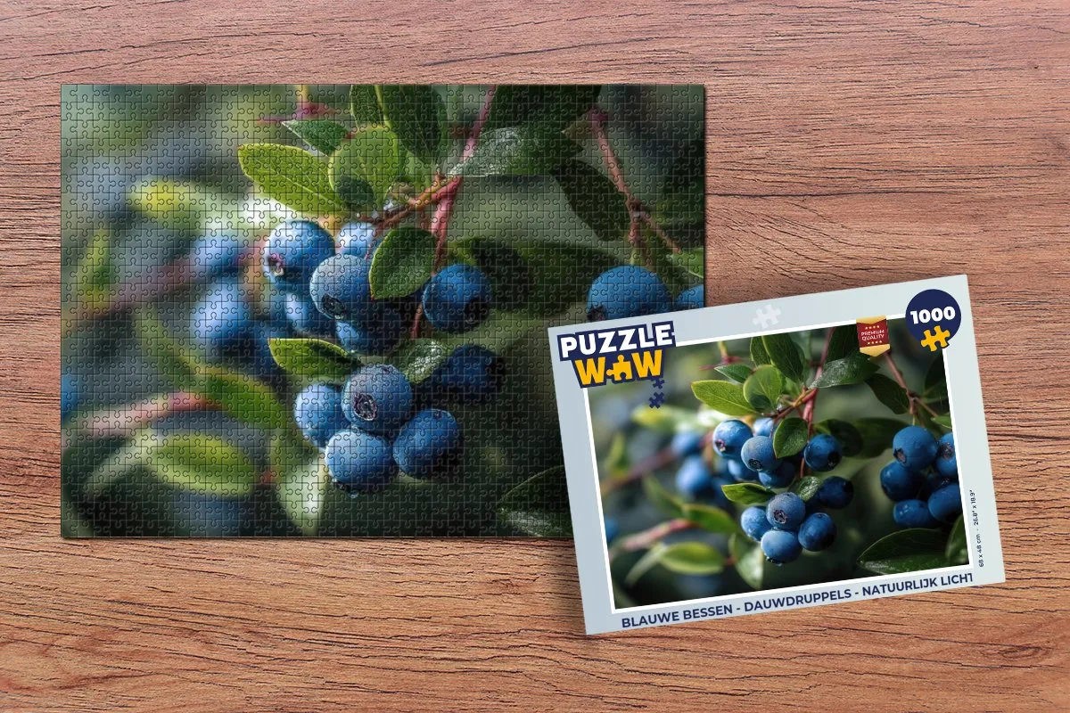 PuzzleWow Blauwe Bessen Legpuzzel 1000 Stuks
