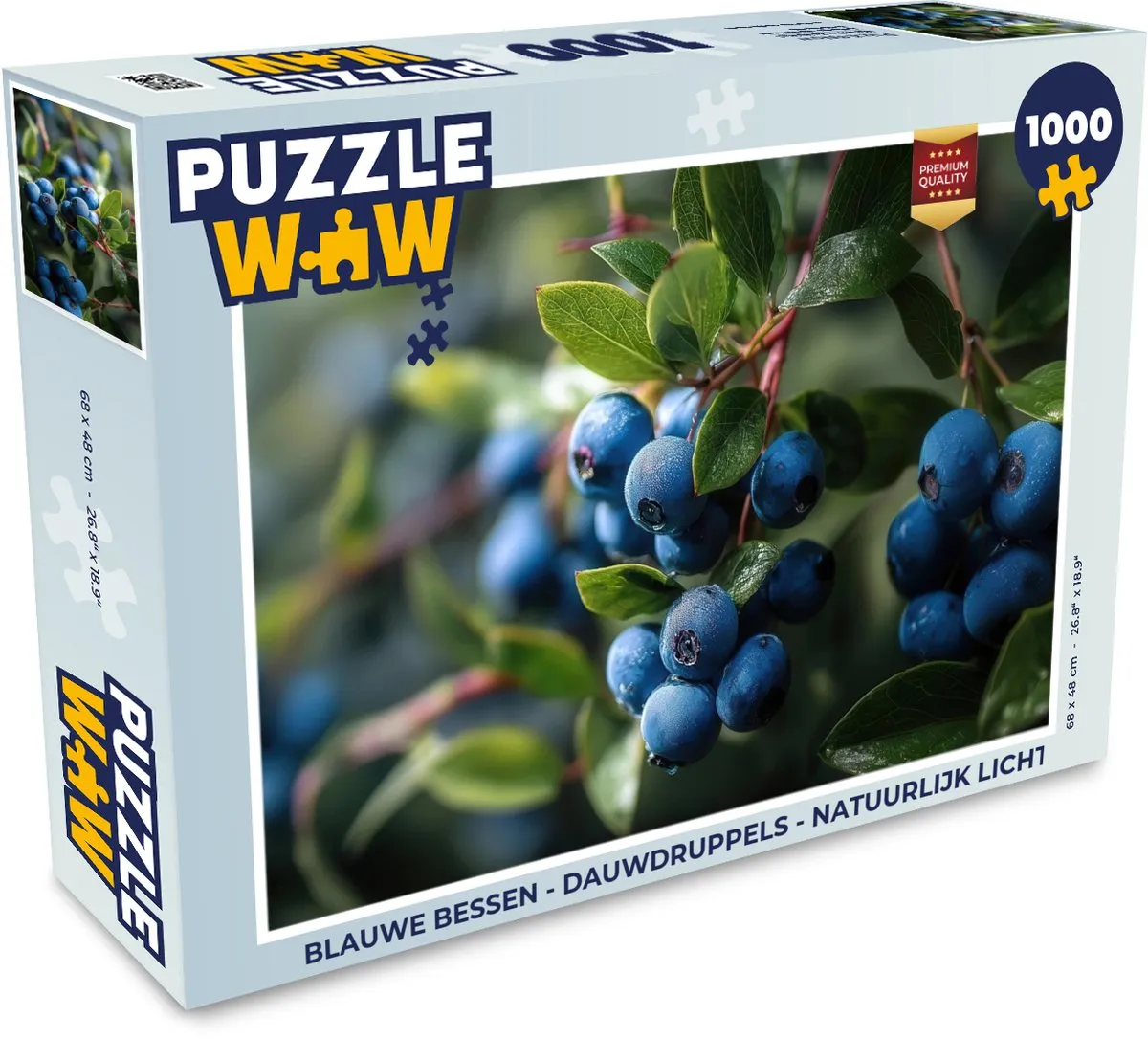 PuzzleWow Blauwe Bessen Legpuzzel 1000 Stuks