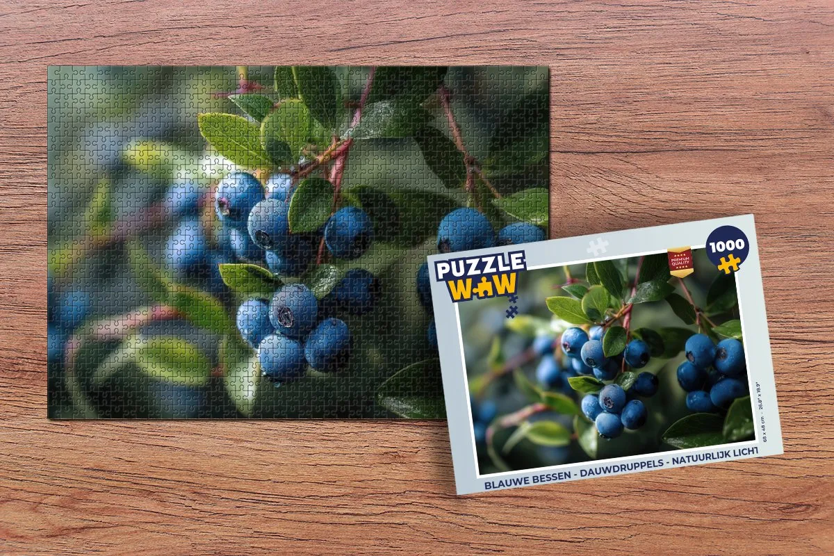 PuzzleWow Blauwe Bessen Legpuzzel 1000 Stuks