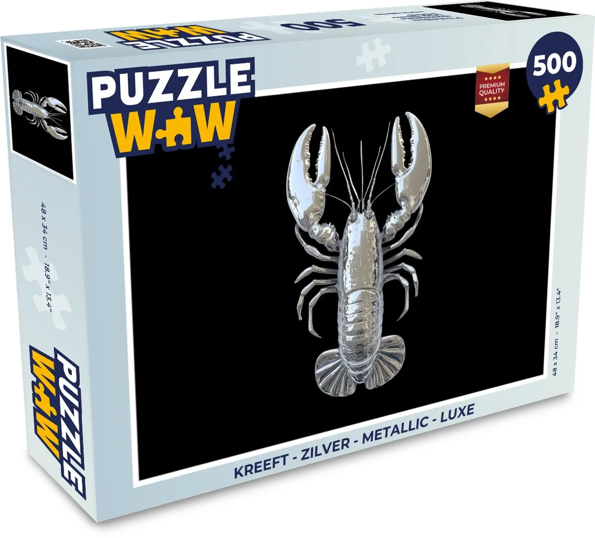 PuzzleWow Kreeft Legpuzzel 500 Stuks - Zilver Metallic
