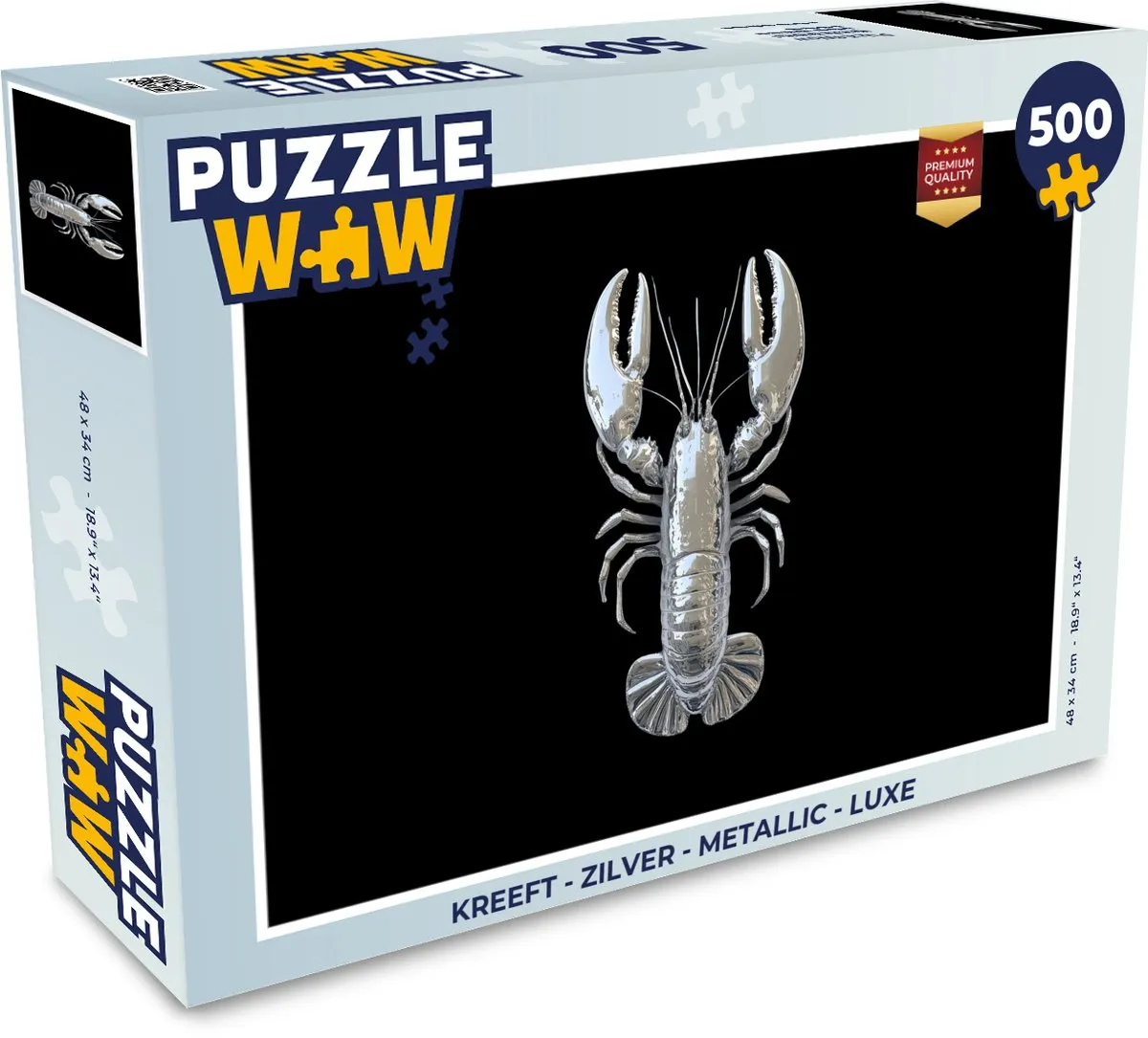 PuzzleWow Kreeft Legpuzzel 500 Stuks - Zilver Metallic