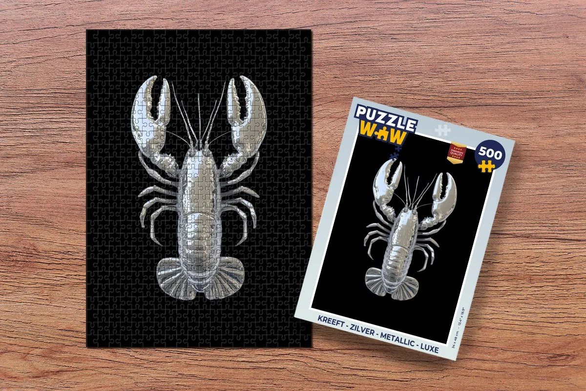 PuzzleWow Kreeft Legpuzzel 500 Stuks - Zilver Metallic