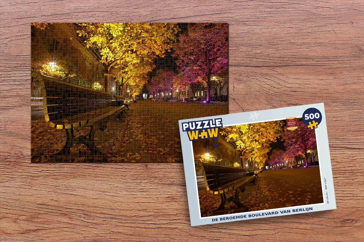 PuzzleWow De beroemde boulevard van Berlijn Legpuzzel 500 Stuks - Multicolor