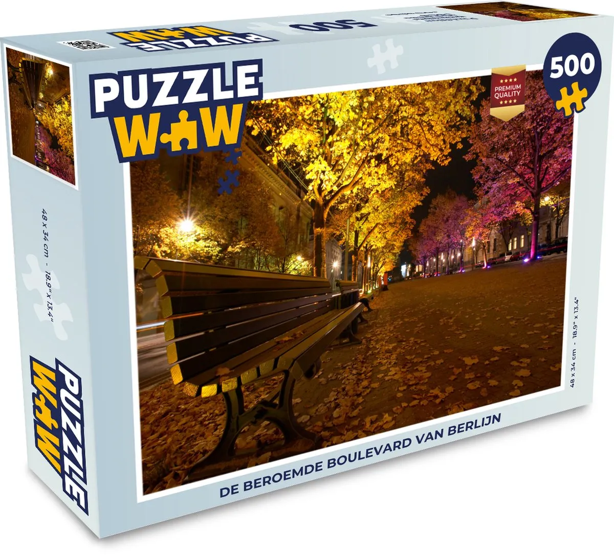 PuzzleWow De beroemde boulevard van Berlijn Legpuzzel 500 Stuks - Multicolor