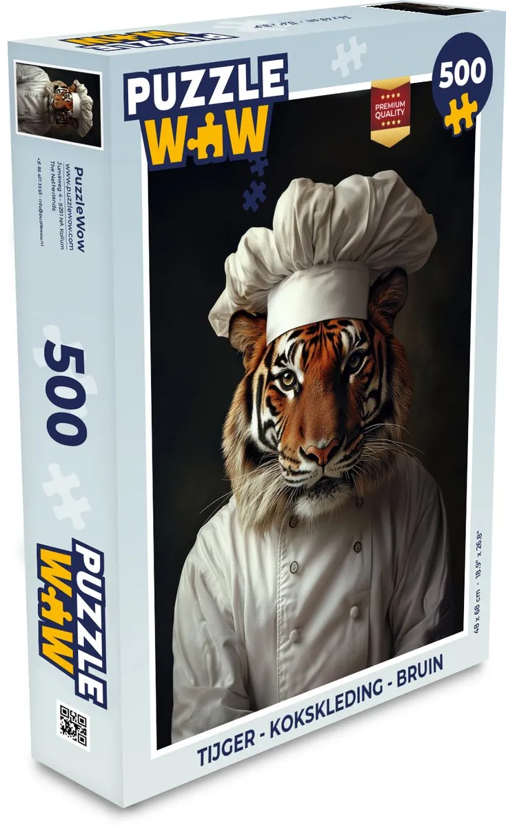 PuzzleWow Tijger Kokskleding Legpuzzel 500 Stuks