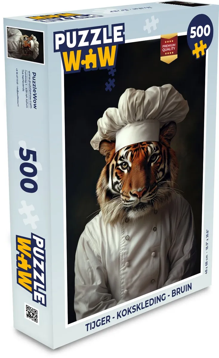 PuzzleWow Tijger Kokskleding Legpuzzel 500 Stuks