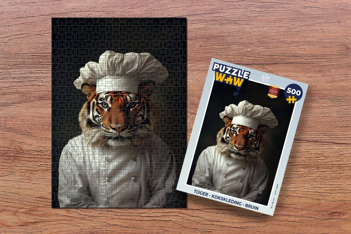 PuzzleWow Tijger Kokskleding Legpuzzel 500 Stuks