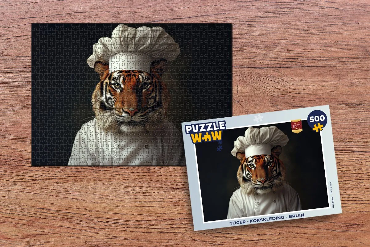 PuzzleWow Tijger Kokskleding Legpuzzel 500 Stuks