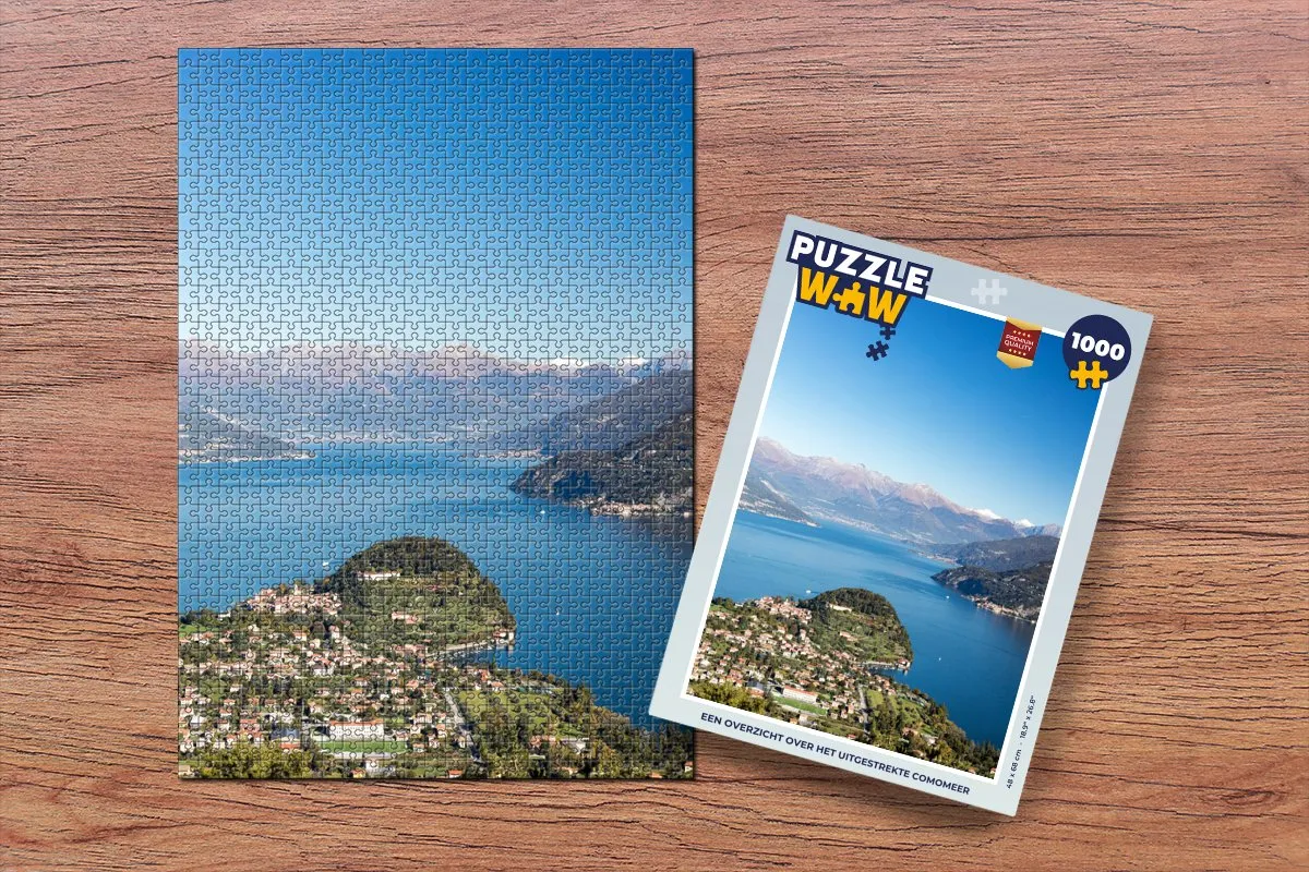 PuzzleWow Comomeer Alpen Italië Legpuzzel 1000 Stuks - Multicolor