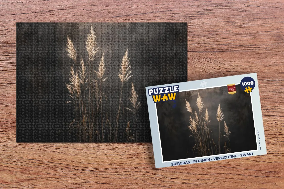 PuzzleWow Siergras Puzzel 1000 Stuks - Zwart