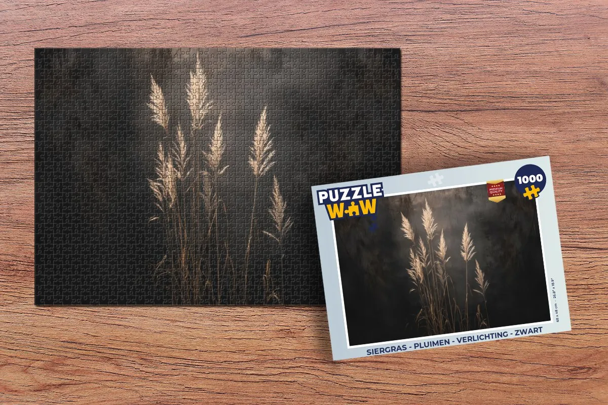 PuzzleWow Siergras Puzzel 1000 Stuks - Zwart