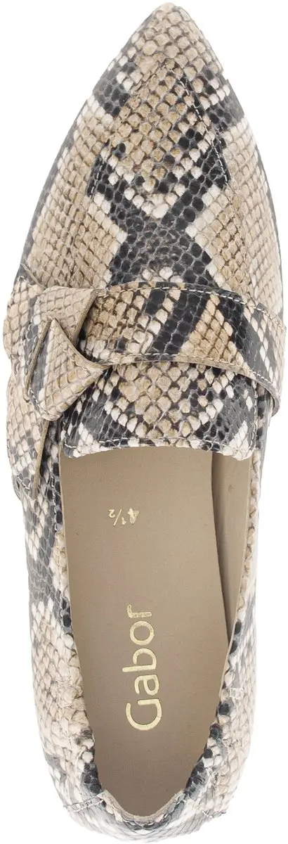 Gabor 84.131.32 Instappers - Slangenprint Leer - Beige/Zwart 38