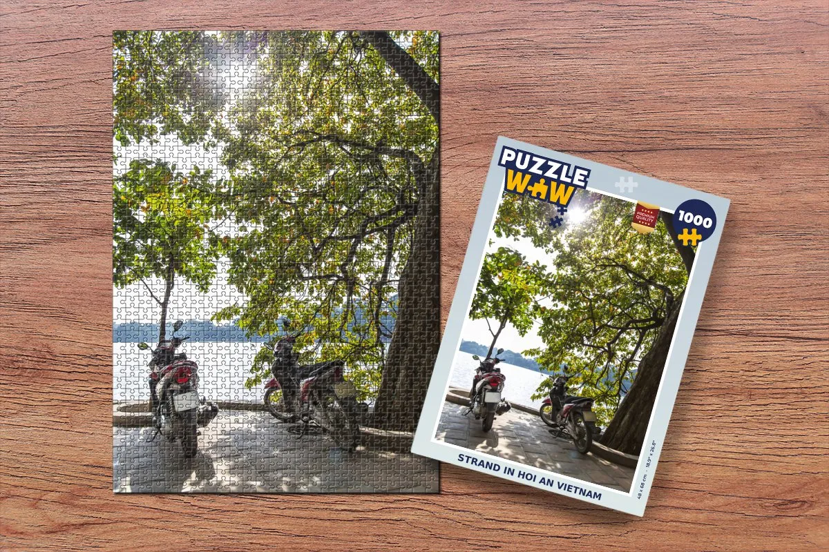 PuzzleWow Strand in Hoi An Vietnam Legpuzzel 1000 Stuks - Multicolor