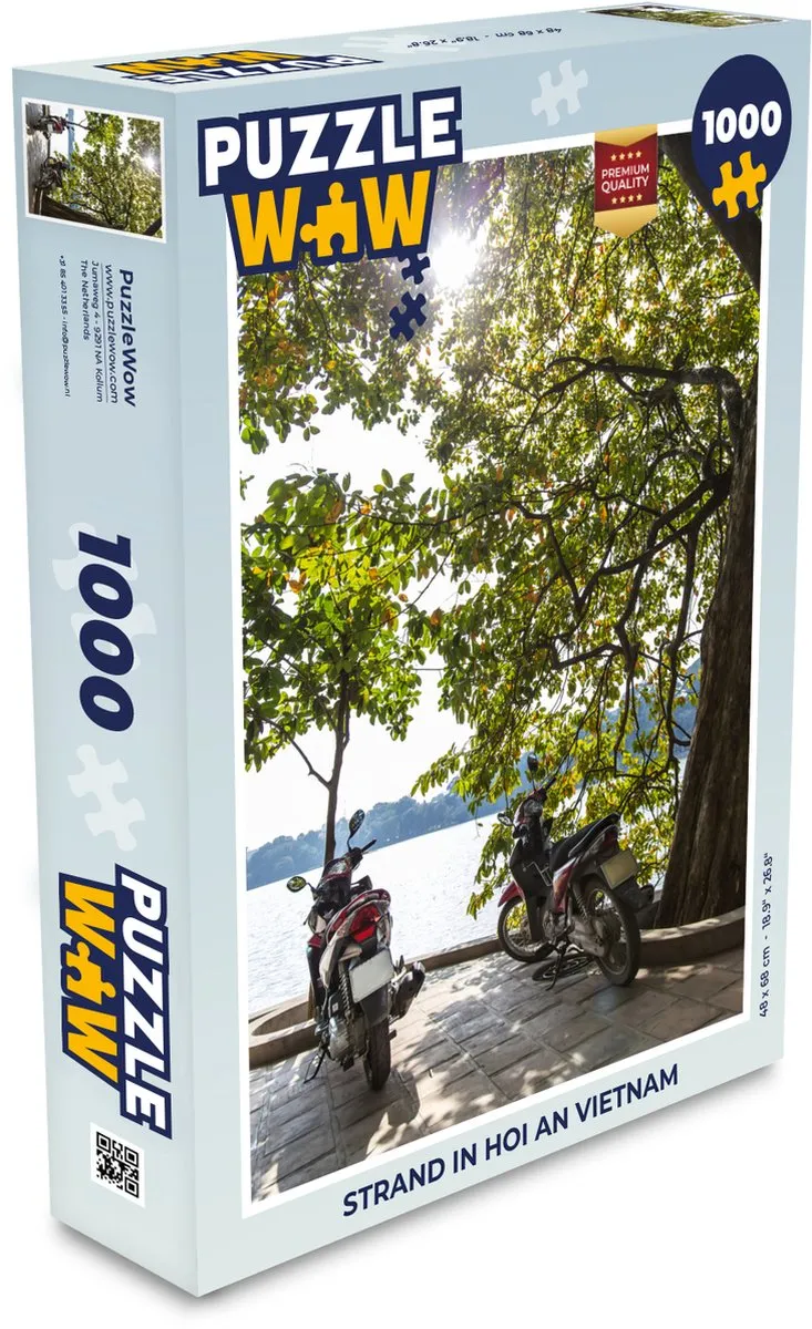 PuzzleWow Strand in Hoi An Vietnam Legpuzzel 1000 Stuks - Multicolor