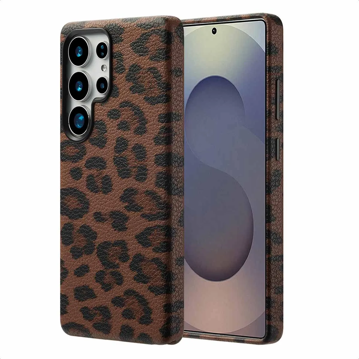 Selencia Hoesje Samsung Galaxy S25 Ultra - Sabi Panterprint Mocha Brown
