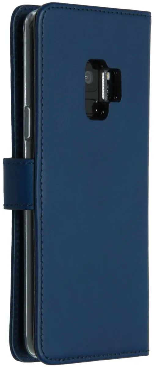 Selencia Hoesje Samsung Galaxy S9 - Echt Lederen Bookcase - Blauw