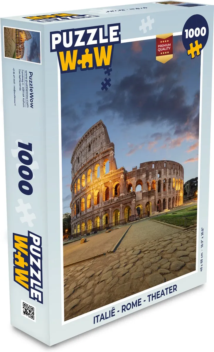 PuzzleWow Italië Rome Theater Legpuzzel 1000 Stuks - Multicolor