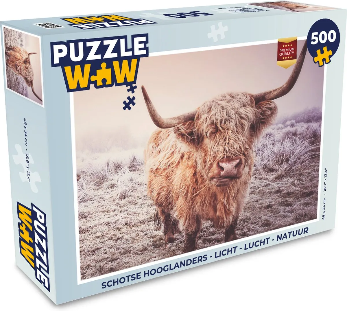PuzzleWow Schotse Hooglanders Legpuzzel 500 Stuks - Multicolor