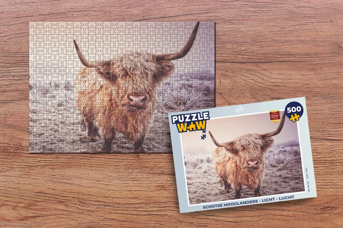 PuzzleWow Schotse Hooglanders Legpuzzel 500 Stuks - Multicolor