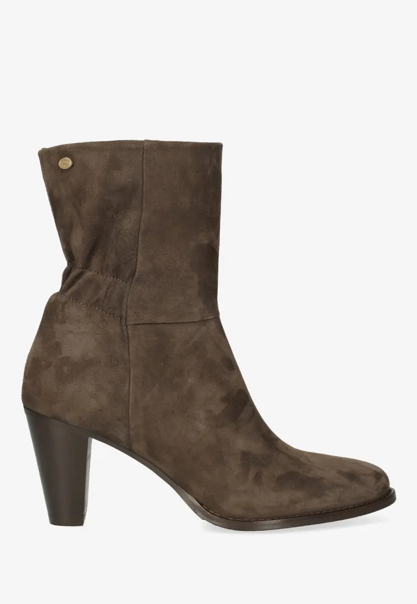 Fred De La Bretoniere Heeled High Boot Giny Area Donker Brown