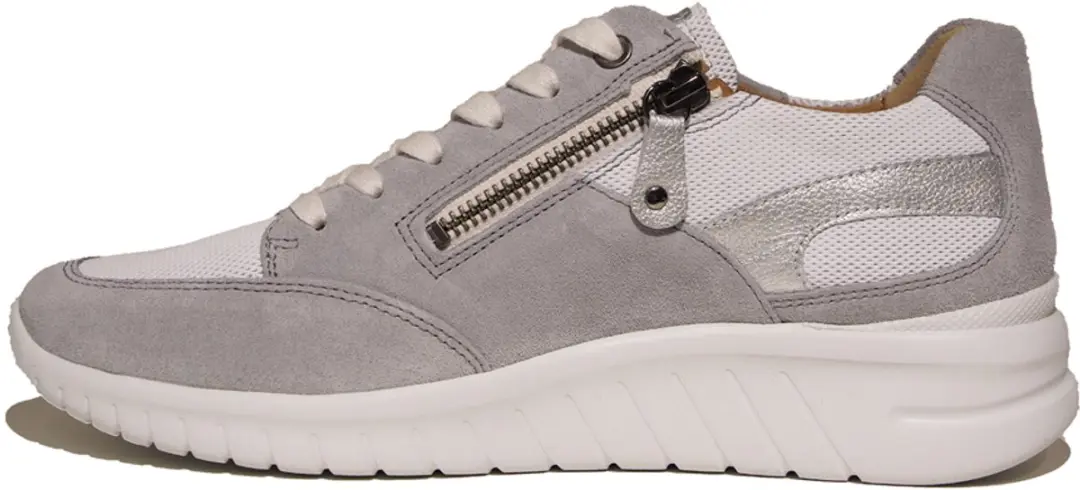 Hartjes Wave Sneakers Dames - Leer Grijs - Maat 42,5