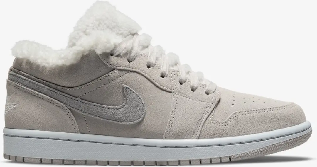Women's Nike Air Jordan 1 Low Sherpa Fleece 'College Grey' Maat 38.5