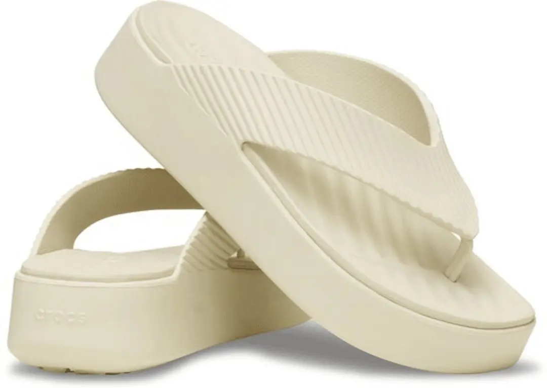 Crocs Dames Flip Flop Getaway Groove Platform Flip Sandstone