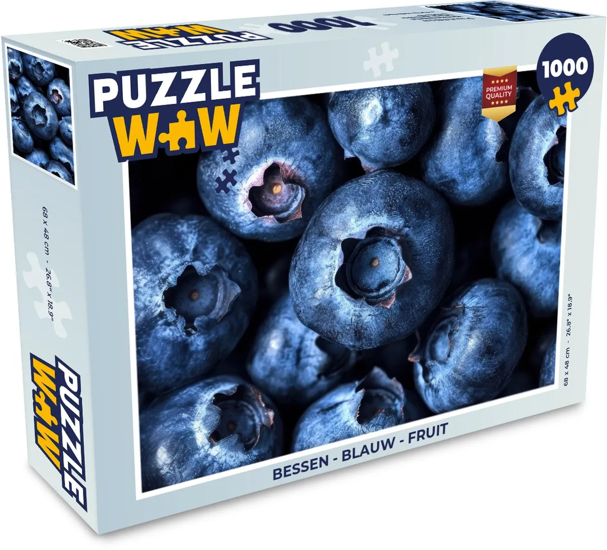 PuzzleWow Bessen Legpuzzel 1000 Stuks - Blauw