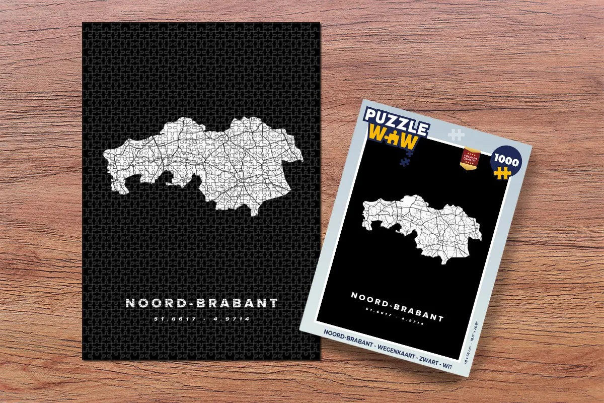 PuzzleWow Noord-Brabant Legpuzzel 1000 Stuks - Multicolor