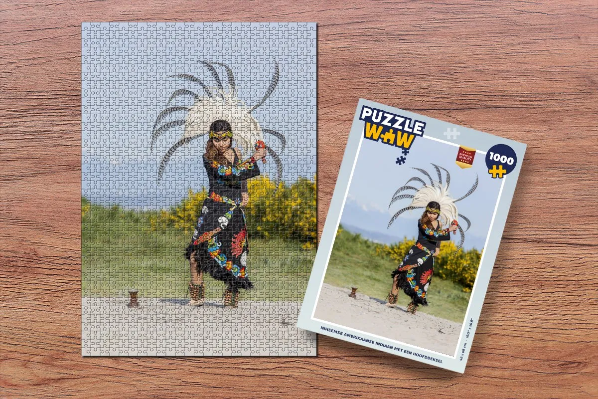 PuzzleWow Inheemse Puzzel 1000 Stuks - Multicolor