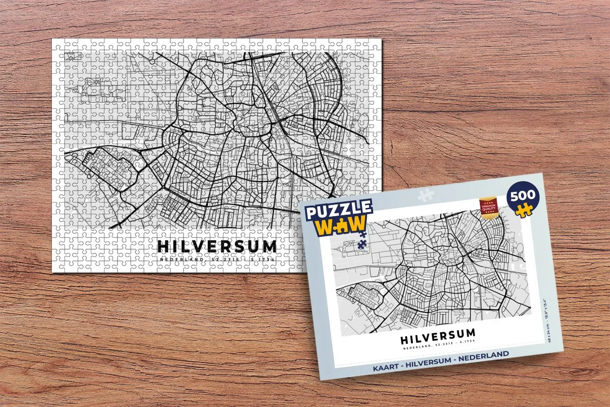 PuzzleWow Legpuzzel Hilversum Nederland 500 Stuks - Multicolor