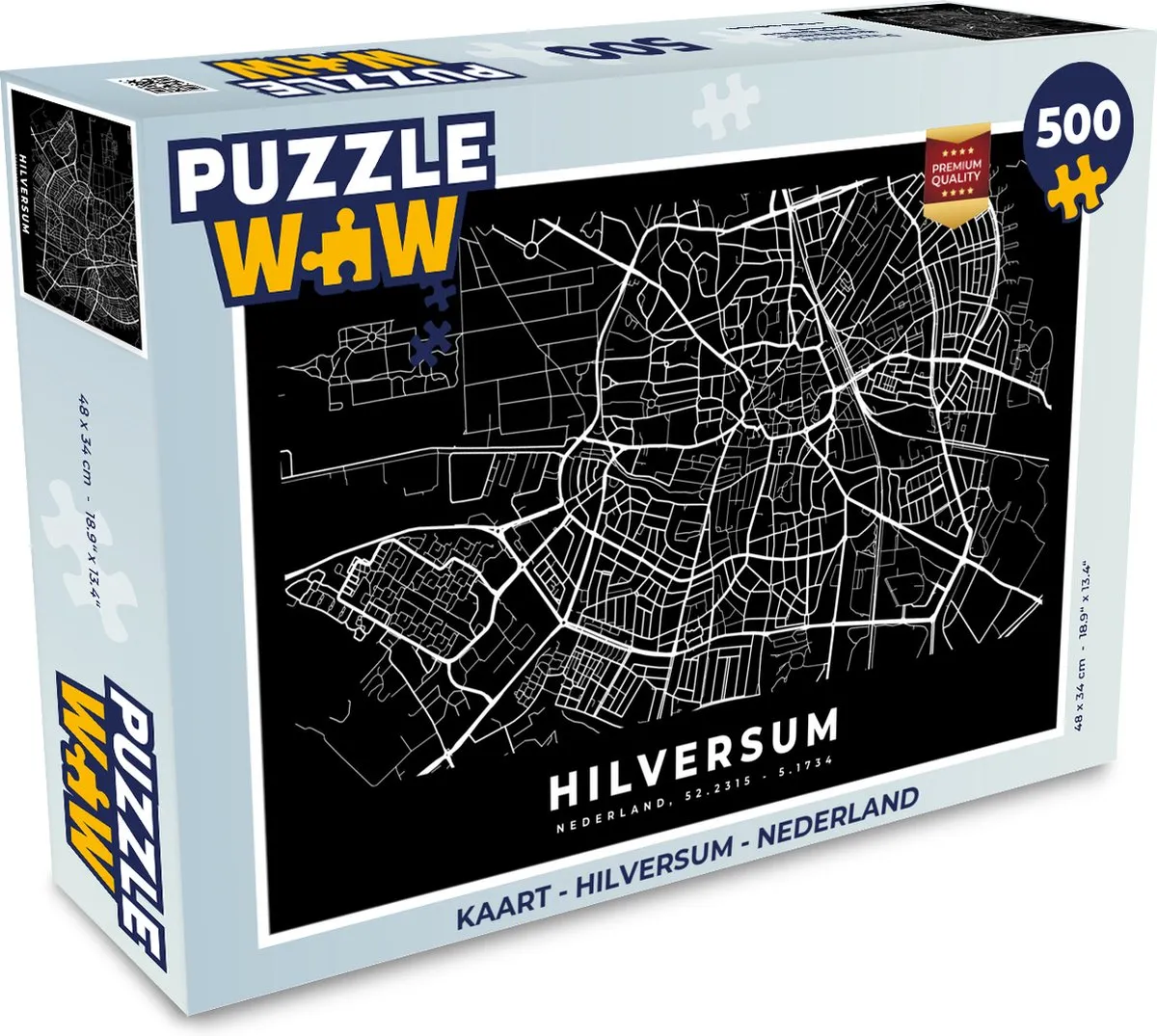 PuzzleWow Legpuzzel Hilversum Nederland 500 Stuks - Multicolor