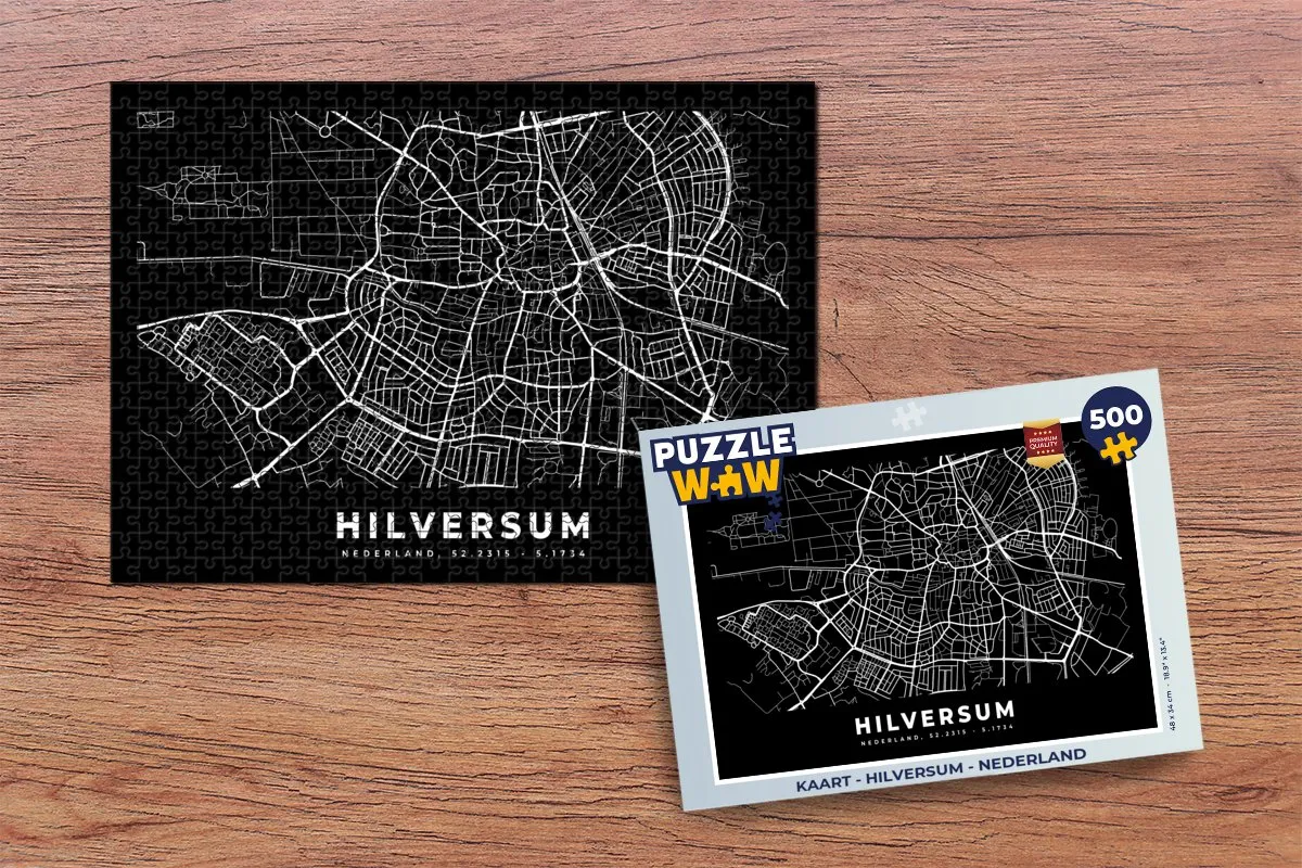 PuzzleWow Legpuzzel Hilversum Nederland 500 Stuks - Multicolor