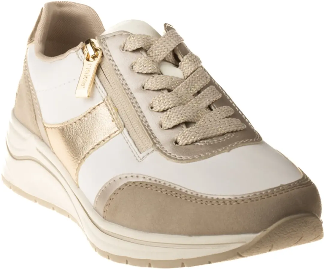 Rieker N9504-80 Dames Sneaker - Wit/Combi - Maat 38
