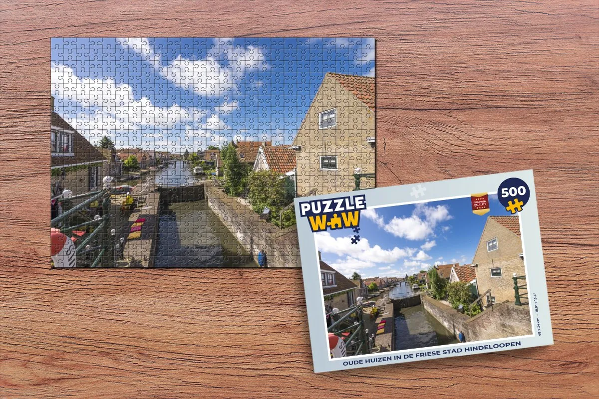 PuzzleWow Oude Huizen Hindeloopen Legpuzzel 500 Stuks - Multicolor