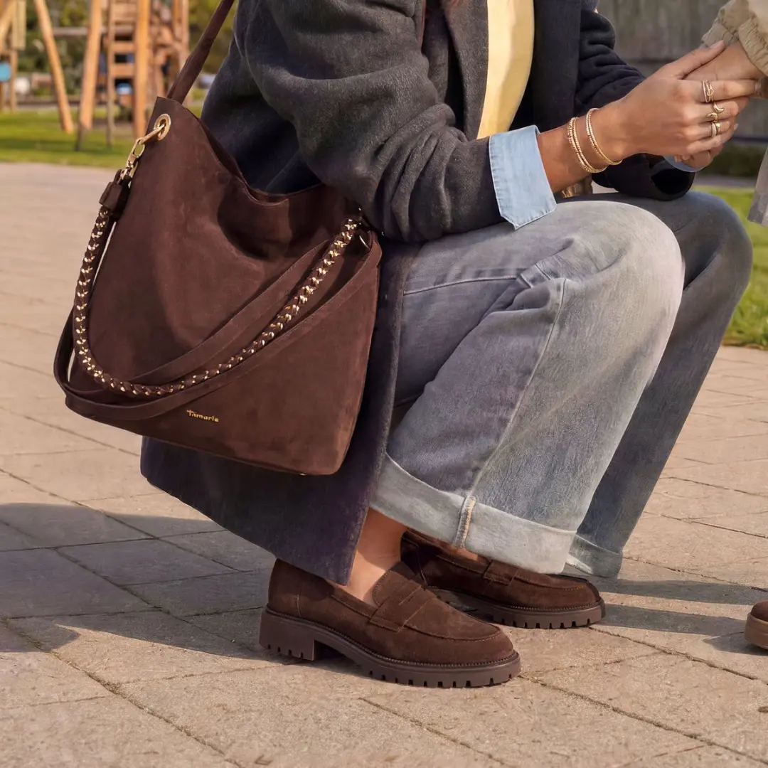 Tamaris Instappers bruin Suede