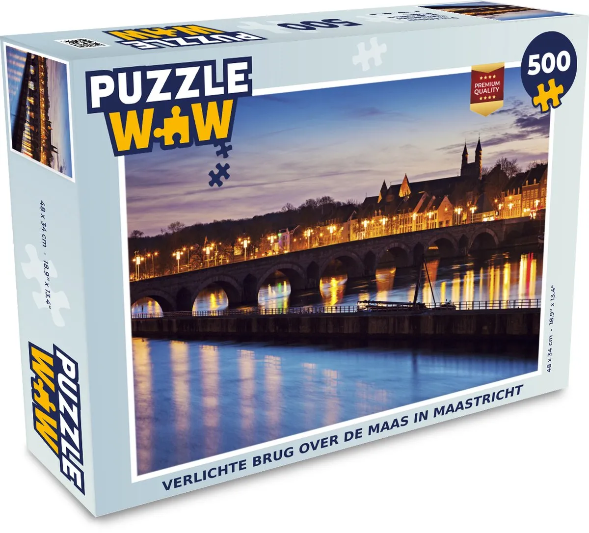 PuzzleWow Maastricht Legpuzzel 500 Stuks - Multicolor