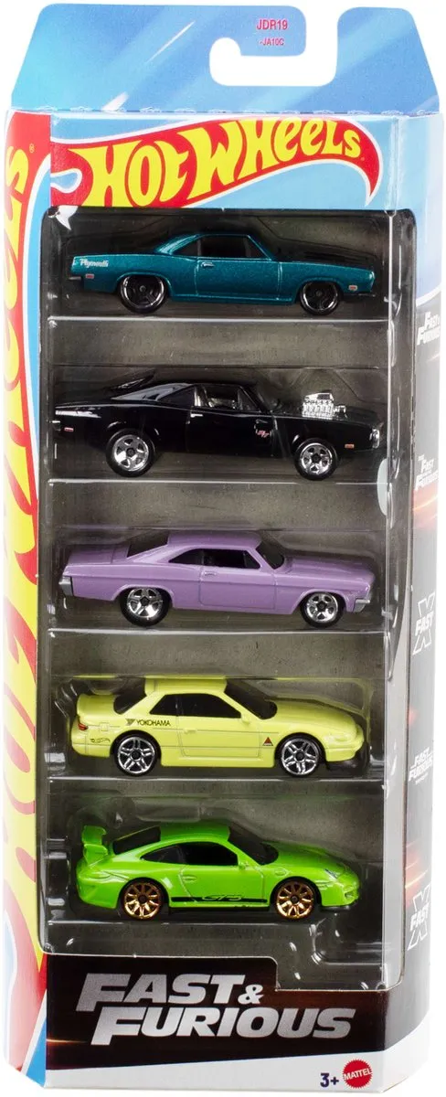 Hot Wheels Fast & Furious Set 5 Metalen Raceauto's 1:64