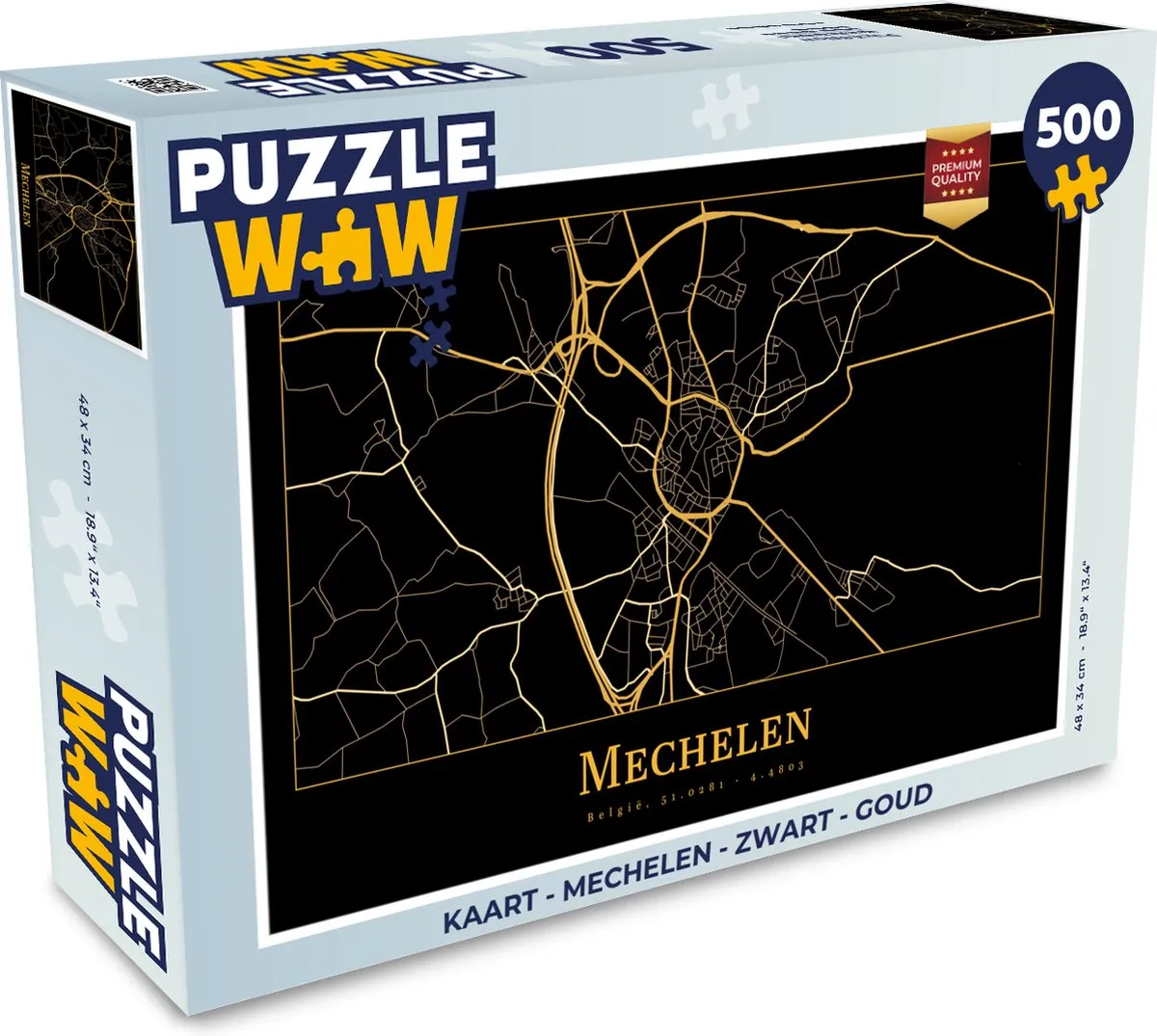 PuzzleWow Mechelen Legpuzzel 500 Stuks - Multicolor