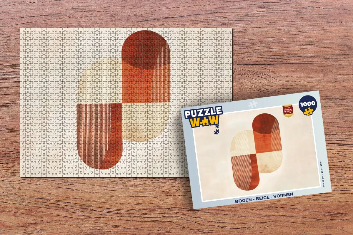 PuzzleWow Vormen Legpuzzel 1000 Stuks - Beige