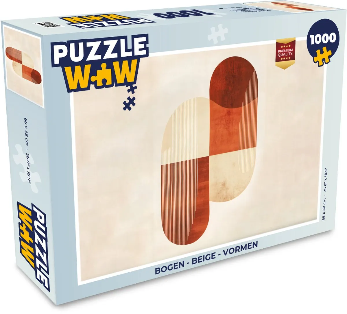 PuzzleWow Vormen Legpuzzel 1000 Stuks - Beige