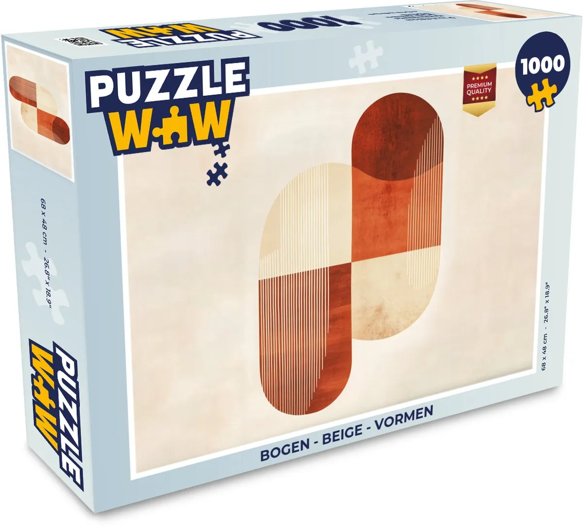 PuzzleWow Vormen Legpuzzel 1000 Stuks - Beige