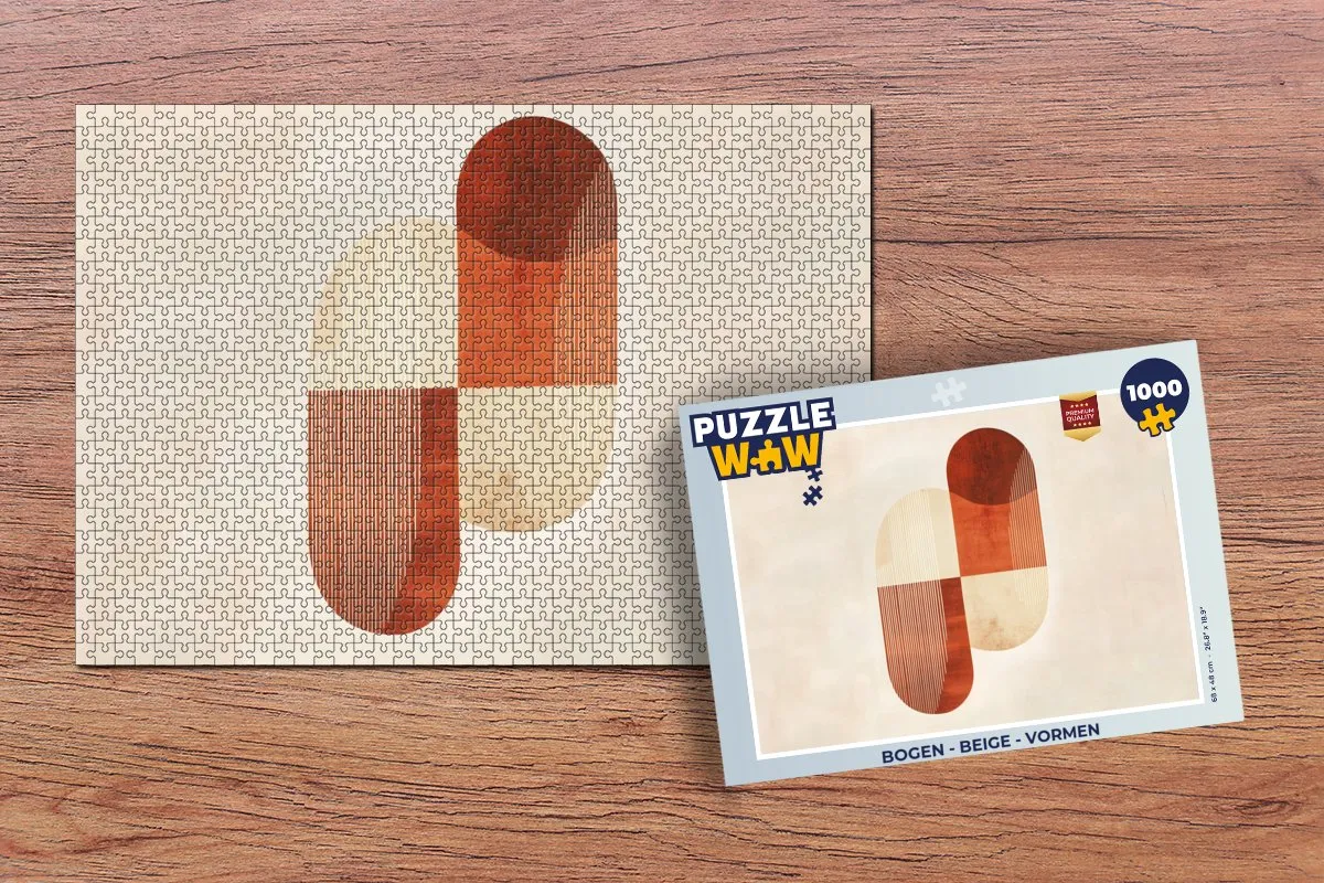 PuzzleWow Vormen Legpuzzel 1000 Stuks - Beige