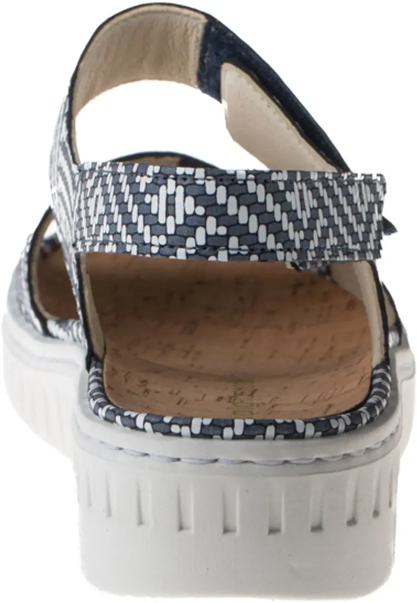 Wäldlaufer Dames Sandaal 955001-107-217 - Blauw/Wit - Maat 40.5