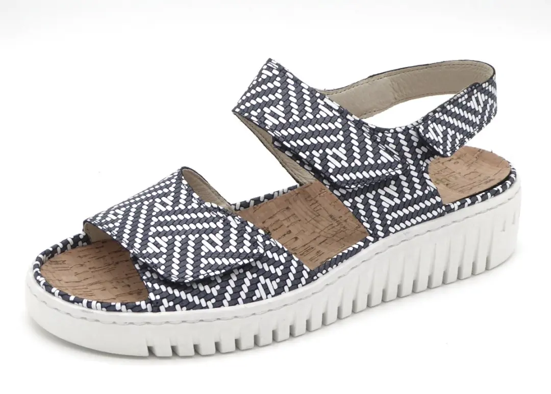 Wäldlaufer Dames Sandaal 955001-107-217 - Blauw/Wit - Maat 40.5