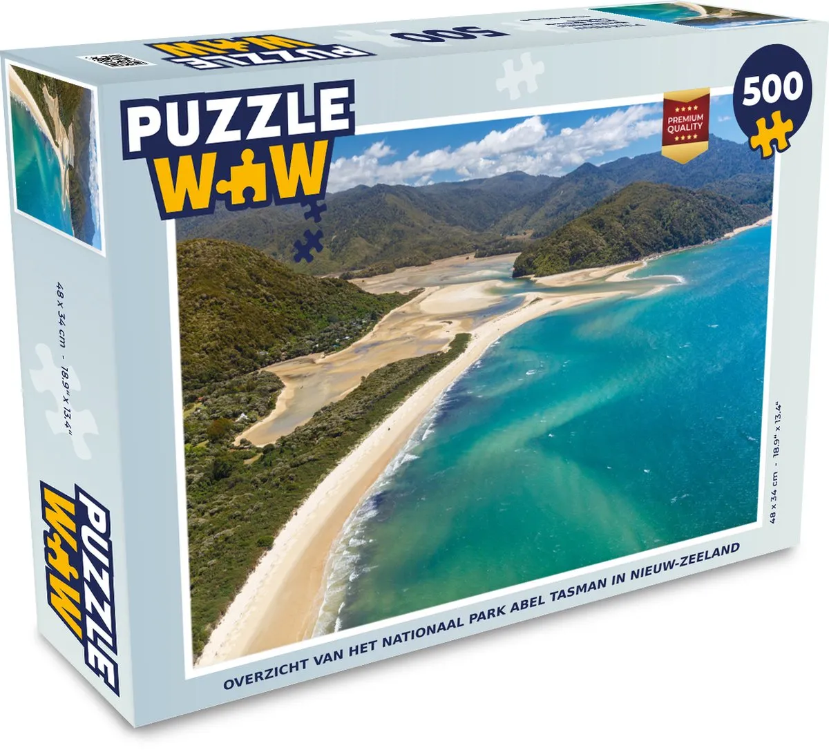 PuzzleWow Abel Tasman Nationaal Park Legpuzzel 500 Stuks - Multicolor