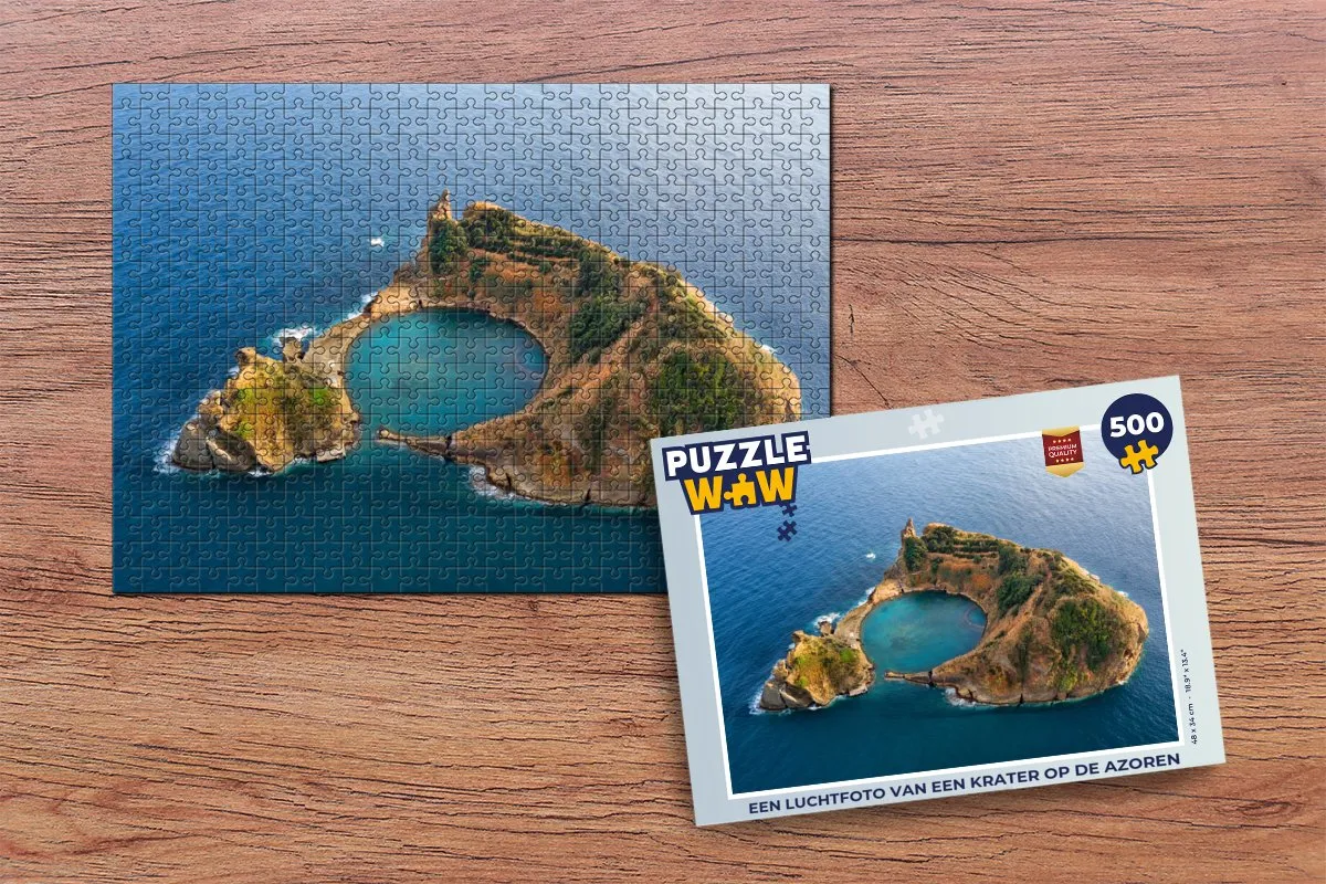 Puzzel Een luchtfoto van een krater op de Azoren - Legpuzzel - Puzzel 500 stukjes