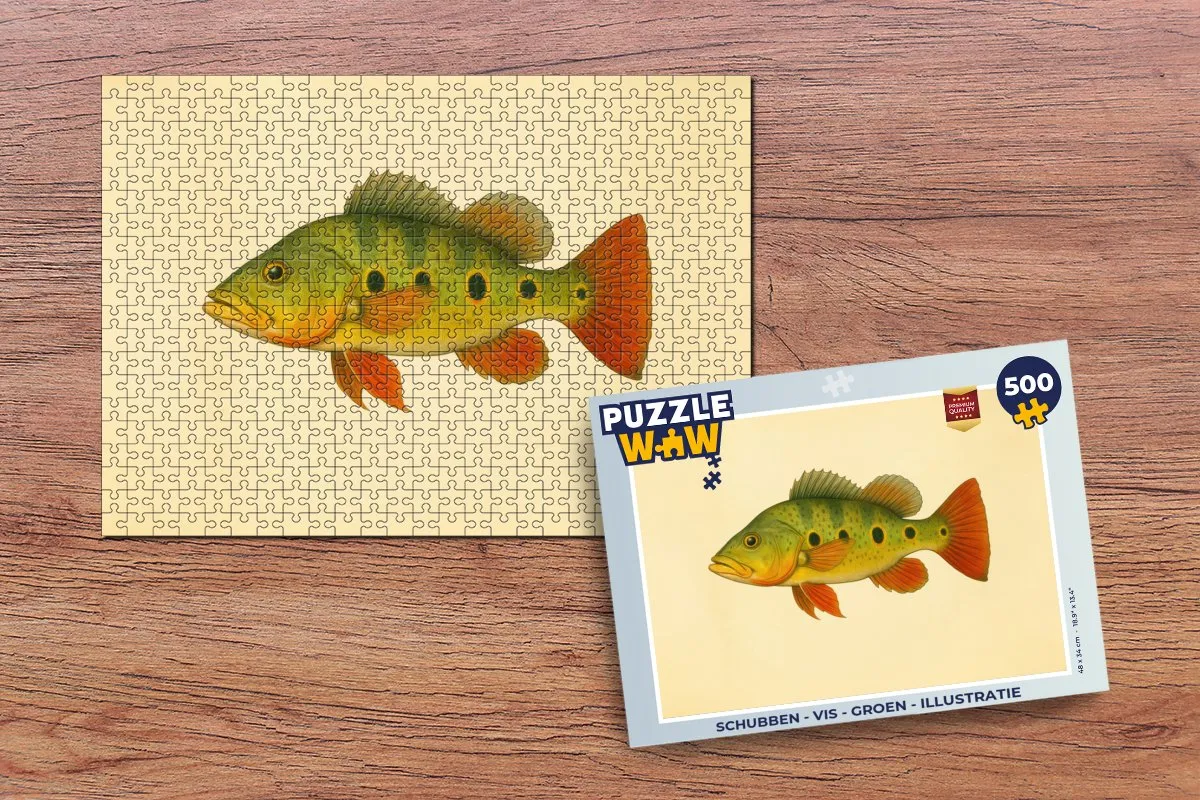 PuzzleWow Schubben Vis Legpuzzel 500 Stuks - Groen
